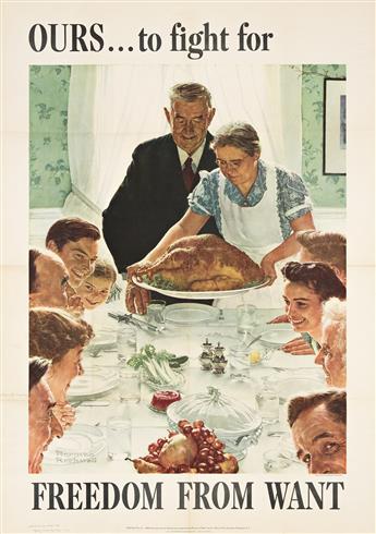 NORMAN ROCKWELL (1894-1978).  [THE FOUR FREEDOMS]. Group of 4 posters. 1943. 40x28¼ inches, 101½x71¾ cm. U.S. Government Printing Offic